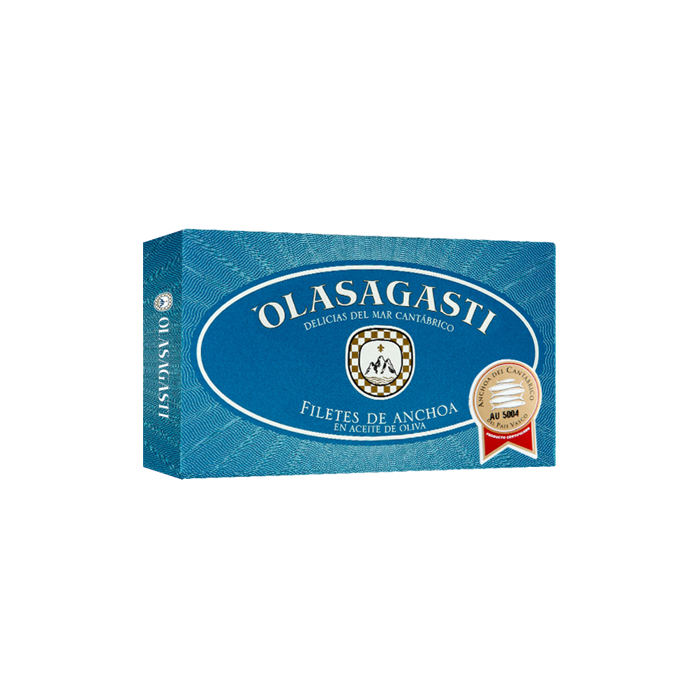 Anchovies packaging - in Olive Oil, from Olasagasti.