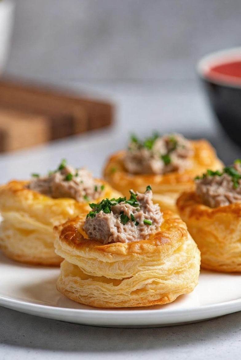 Puff Pastry Vol-au-Vents with Tuna, Lemon Cream & Fresh Herbs The Timeless Tin Puff Pastry Vol-au-Vents with Tuna, Lemon Cream & Fresh Herbs The Timeless Tin