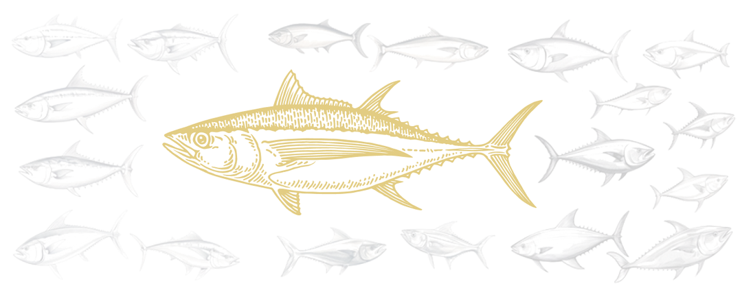 Monochrome illustration of a tuna