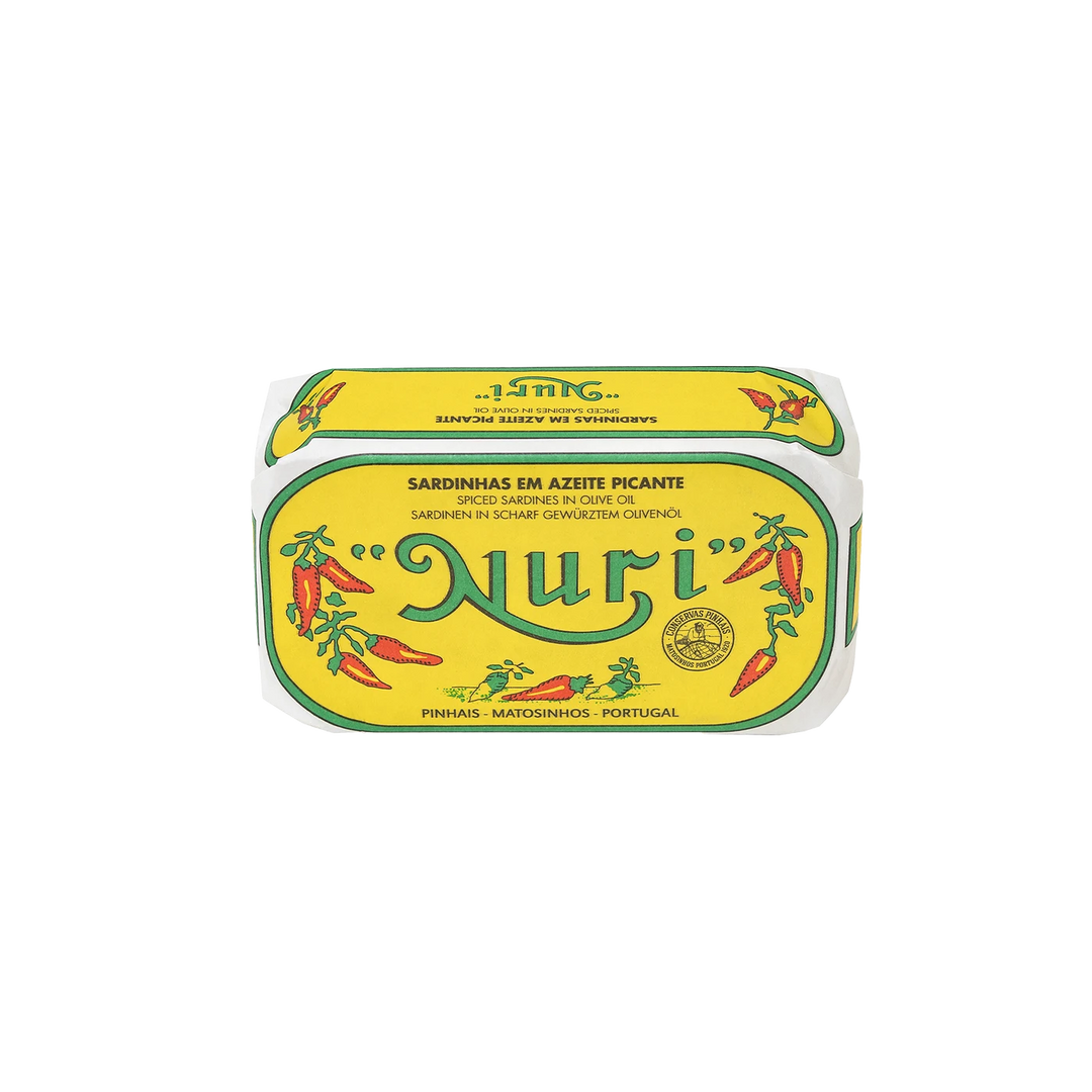 Can of sardines in spicy olive oil from NURI